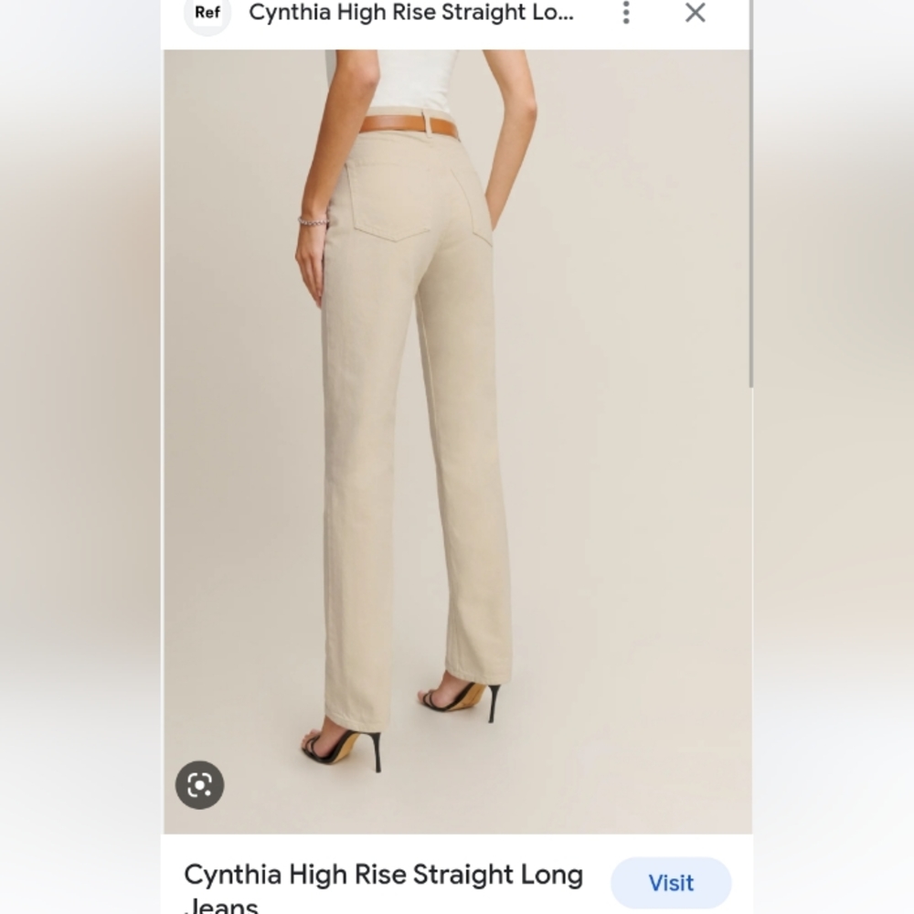 Reformation Cynthia high rise long almond color